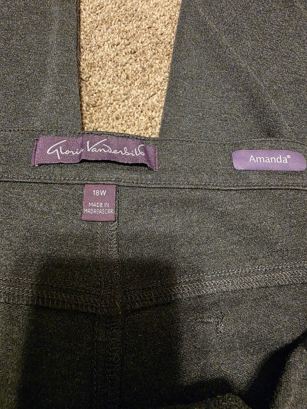 ๐ 3/$15 Gloria Vanderbilt Amanda 18W Straight Leg Stretch Gray Dress Pants - Picture 4 of 11